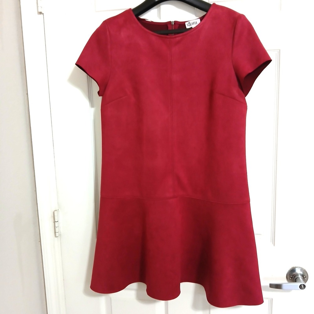 Glam Maroon Red One-Piece Soft 1/4 Zip Knee Length Dress Sml NWOT Cocktail Party